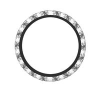 Pevtufa Monochrome Botanical Illustration Print Steering Wheel Cover Universal 15 Inch Car Auto SUV Accessories Interior Anti Slip Protector