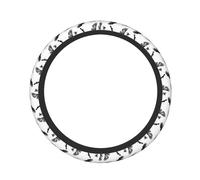 Pevtufa Monochrome Flying Ravens Print Steering Wheel Cover Universal 15 Inch Car Auto SUV Accessories Interior Anti Slip Protector