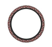 Pevtufa Mountain Adventure Badges Print Steering Wheel Cover Universal 15 Inch Car Auto SUV Accessories Interior Anti Slip Protector
