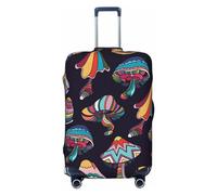 Pevtufa Neon Gradient Blue Luggage Cover,Washable Suitcase Covers Fashion Luggage Covers,Anti-Scratch Suitcase Protector Cover, Mushroom Doodle, XL, 1