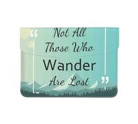 Pevtufa Not All Those Who Wander are Lost1 Style Pu Leather Laptop Sleeve for 13 Inch Notebook,Travelling Notebook Bag Case