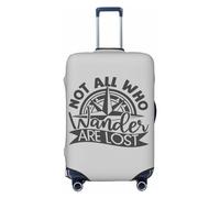 Pevtufa Not All Who Wander Are Lost2 Luggage Cover,Washable Suitcase Covers Fashion Luggage Covers,Anti-Scratch Suitcase Protector Cover, Black, XL, 1