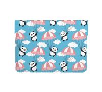 Pevtufa Panda Flying in The Sky Style Pu Leather Laptop Sleeve for 13 Inch Notebook,Travelling Notebook Bag Case