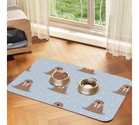 Pevtufa Pet Feeding Mat for Dogs and Cats,Waterproof Absorbent Leather Placemat Non-Slip Easy Clean Pet Food Mat for Floor Protection for Dog and Cat (Playful Walrus Wonders)