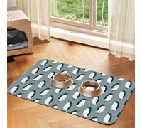 Pevtufa Pet Feeding Mat for Dogs and Cats,Waterproof Absorbent Leather Placemat Non-Slip Easy Clean Pet Food Mat for Floor Protection for Dog and Cat (Penguin)