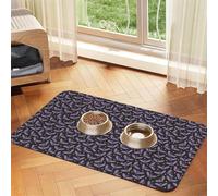 Pevtufa Pet Feeding Mat for Dogs and Cats,Waterproof Absorbent Leather Placemat Non-Slip Easy Clean Pet Food Mat for Floor Protection for Dog and Cat (Bat Purple)