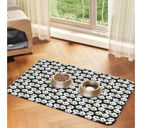 Pevtufa Pet Feeding Mat for Dogs and Cats,Waterproof Absorbent Leather Placemat Non-Slip Easy Clean Pet Food Mat for Floor Protection for Dog and Cat (Panda Bear)
