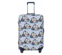 Pevtufa Police Car Luggage Cover,Washable Suitcase Covers Fashion Luggage Covers,Anti-Scratch Suitcase Protector Cover, Black, M, 1