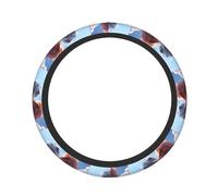 Pevtufa Red and White Bird Couple Print Steering Wheel Cover Universal 15 Inch Car Auto SUV Accessories Interior Anti Slip Protector