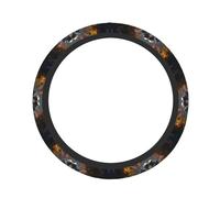 Pevtufa Romantic Flower Astronaut Couple Print Steering Wheel Cover Universal 15 Inch Car Auto SUV Accessories Interior Anti Slip Protector