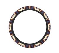 Pevtufa Romantic Rose Animal Couple Print Steering Wheel Cover Universal 15 Inch Car Auto SUV Accessories Interior Anti Slip Protector