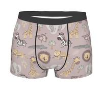 Pevtufa Safari Animals Print Underwear For Men Comfy Cozy Holiday Boxer Briefs