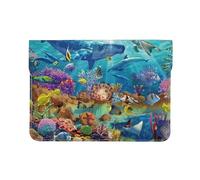Pevtufa Sea World Style Pu Leather Laptop Sleeve for 13 Inch Notebook,Travelling Notebook Bag Case