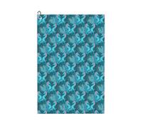 Pevtufa Seahorse Pattern Golf Towel (24" X 16") with Carabiner Clip - The Convenient Golf Cleaning Towel