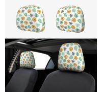 Pevtufa Tiger Leaves Pattern Print 2 Piece Car Head Rest Covers Set Auto Front/Rear Seats Headrest Cover Universal Fit Most Cars,Sedan, SUV