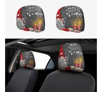 Pevtufa Traditional Scandinavian Dwarf Pattern Print 2 Piece Car Head Rest Covers Set Auto Front/Rear Seats Headrest Cover Universal Fit Most Cars,Sedan, SUV