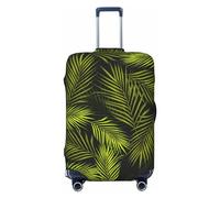 Pevtufa Tropical Palm Leaves Fern Leaf Luggage Cover,Washable Suitcase Covers Fashion Luggage Covers,Anti-Scratch Suitcase Protector Cover, Black, Medium, 1