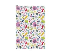 Pevtufa Undersea Seahorse Pattern Golf Towel (24" X 16") with Carabiner Clip - The Convenient Golf Cleaning Towel