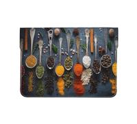 Pevtufa Various Herbs Style Pu Leather Laptop Sleeve for 13 Inch Notebook,Travelling Notebook Bag Case