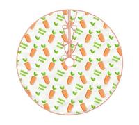Pevtufa Vegan Fruit Carrot Print Christmas Tree Skirt Christmas Xmas Tree Skirts Mat for New Year Holiday Christmas Party Decorations-30