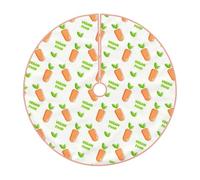 Pevtufa Vegan Fruit Carrot Print Christmas Tree Skirt Christmas Xmas Tree Skirts Mat for New Year Holiday Christmas Party Decorations-30