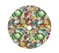 Pevtufa Vegan Print Christmas Tree Skirt Christmas Xmas Tree Skirts Mat for New Year Holiday Christmas Party Decorations-30