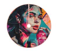 Pevtufa Vibrant Street Art Portrait Print Christmas Tree Skirt Christmas Xmas Tree Skirts Mat for New Year Holiday Christmas Party Decorations-30
