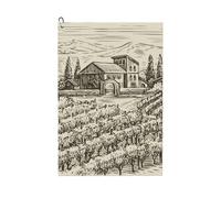 Pevtufa Vineyard Landscape Pattern Golf Towel (24" X 16") with Carabiner Clip - The Convenient Golf Cleaning Towel