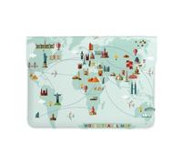 Pevtufa World Travel Map Style Pu Leather Laptop Sleeve for 13 Inch Notebook,Travelling Notebook Bag Case