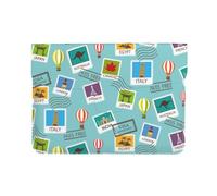 Pevtufa World Travel1 Style Pu Leather Laptop Sleeve for 13 Inch Notebook,Travelling Notebook Bag Case