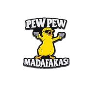 Pew Pew Madafakas Enamel Pins, Funny Gangster Duck Meme Brooch Badge, Sarcasm Madafakas Pin Brooch, Sarcastic Sassy Person Gift, Dark Humor Pin for Men Women Girls Boys, Funny Quote Saying, 1 Inches