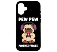 Pew Pew Motherpugger Pug Dog Lover Video Gamer Gaming Case for iPhone 16