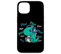 Pew Pew Pew Cute T-Rex Dinosaur Gaming Video Gamer Case for iPhone 13