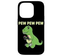 Pew Pew Pew Cute T-Rex Dinosaur Gaming Video Gamer Case for iPhone 14 Pro