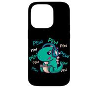Pew Pew Pew Cute T-Rex Dinosaur Gaming Video Gamer Case for iPhone 14 Pro