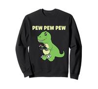 Pew Pew Pew Cute T-Rex Dinosaur Gaming Video Gamer Sweatshirt