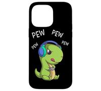 Pew Pew Pew Cute T-Rex Dinosaur Video Gamer Gaming Case for iPhone 14 Pro Max