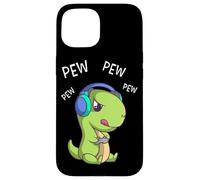Pew Pew Pew Cute T-Rex Dinosaur Video Gamer Gaming Case for iPhone 15
