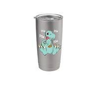 Pew Pew Pew Cute T-Rex Dinosaur Video Gamer Stainless Steel Insulated Tumbler