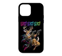 Pew Pew Pew Funny Deer Sci-Fi Woodland Antler Laser Humor Case for iPhone 12 mini