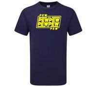 PEW PEW PEW Funny SCI-FI Star Movie Lightsaber Mens T Shirt Jedi Wars Sith