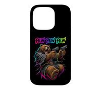 Pew Pew Pew Grizzly Bear Honey Defense Laser Arcade Humor Case for iPhone 14 Pro