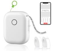 Peweglow P12 Inkless Thermal Label Printer for Organizing Office Home with 2 Rolls Label Tape (White)