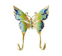 Pewery Vintage Butterfly Shaped Decorative Wall Hook Rack Hanger for Hanging Clothes Coats Towels Keys Hats, 1 Pack Antique Metal Mounted Wall Hook