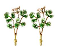 Pewery Vintage Tree Leaf-Shaped Decorative Wall Hooks Rack Hangers for Hanging Clothes Coats Towels Keys Hats, 2 Pack Antique Metal Mounted Wall Hook