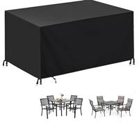 PEWFBS Gardens Rectangular Garden Furniture Covers 350x200x95cm Waterproof Heavy Duty 420D Oxford Fabric Patio Table Cover Anti-UV Outdoor Table and Chairs