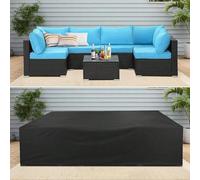 PEWFBS Rectangular/Square Outdoor Furniture Covers,360x120x75cm Heavy Duty 420D Oxford Fabric Patio Furniture Cover Patio Table Cover, UV, Tear, Fade Resistant for Garden Table & Chairs