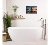 PEWFBS Zen Canvas Wall Art Buddha Painting With Lotus Flowers Pictures Prints Spa Artwork Office Decor for Spiritual Yoga Room(70x90cm/Without frame)