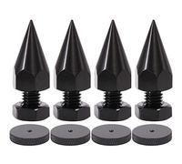 Pewihyer 4 Pack Speaker Spikes Floor Protectors Adjustable Speake Isolation Spikes M6 Black for Subwoofer CD DVD Player Audio Amplifier Turntable Recorder Chassis with Speaker Isolation Feet Pad (M8)