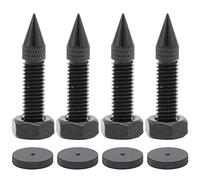 Pewihyer 4 Pack Speaker Spikes Floor Protectors Adjustable Speaker Isolation Spikes M6 Black for Subwoofer CD DVD Player Audio Amplifier Turntable Recorder Chassis with Speaker Isolation Feet Pad (M8)